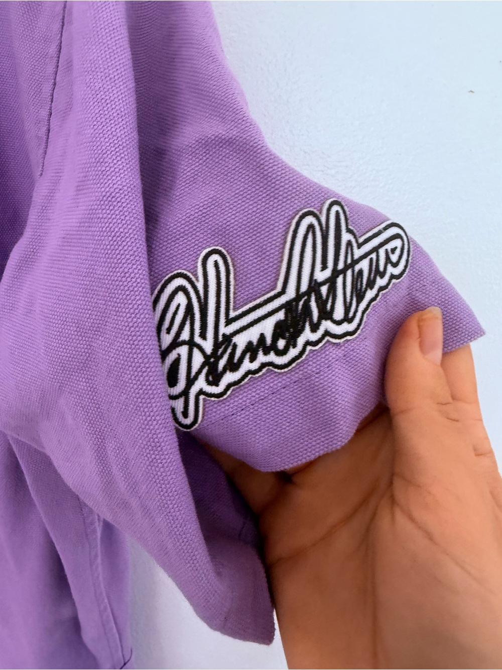 Nooworks Jumpsuit Short Sleeve Utility Embroidered in Lavender Purple - Picture 5 of 6